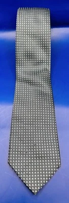 Calvin Klein Men’s Neck Tie Black With White Micro Dot Pattern EUC - Imagem 1 de 4