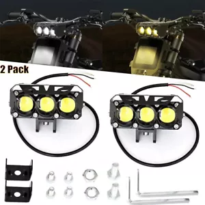 2x Luces LED para Motocicleta Faro Auxiliar Conducción Faros Antiniebla Amarillo Blanco - Imagen 1 de 10