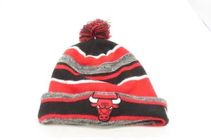 NBA Chicago Bulls New Era Beanie Pom Pom Red Black White Stocking Hat - Picture 1 of 8