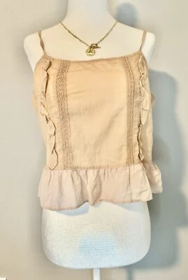 Camiseta sin mangas Topshop rosa para mujer talla M Cottagecore Fairy Boho Coqueta con lazo trasero Foto 1 de 3