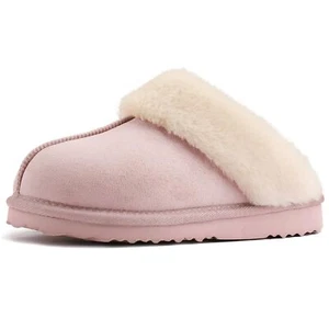 Womens Fuzzy Slippers, Warm Slip On Fluffy House Shoes Indoor and Outdoor(Pin... - Picture 1 of 6