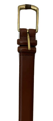 Lands End Belt Vintage Women’s Brown Belt Sz 36 /90 Made In USA Brass Hardware - Image 1 of 4