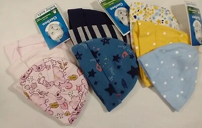 Gerber/Disney Baby 3 Pk Caps 100% Cotton 4 Different Styles Newborn & 0-6 Mo - Image 1 of 2