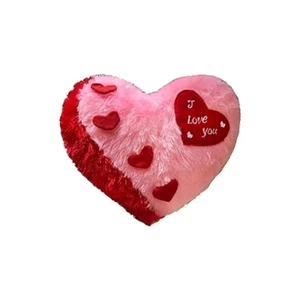 Herzform Kissen rot Kissen "I Love You" rosa 37 cm Geschenk für Liebste - Bild 1 von 3