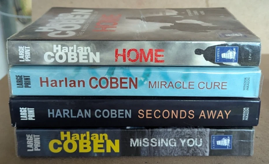 Harlan Coben: Job lot collection of 4 LARGE PRINT adult fiction books - Image 1 of 1