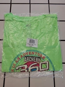 Archery 360 Juniors Shirt XL neon green life is an adventure  Release your wild  - Picture 1 of 3
