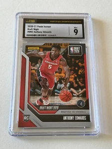 2020 Panini NBA DRAFT NIGHT Instant ANTHONY EDWARDS Rookie 2207 Print Run CGC 9 - Picture 1 of 4