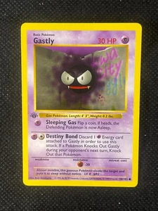 Tarjeta de Pokémon: 1a Edición GASTLY Base Común (CASI NUEVA) - Imagen 1 de 2