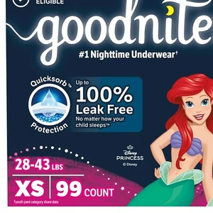 Extra Small Girls' Nighttime Bedwetting Underwear - 99 Ct Leak-Free Protection - Picture 1 of 12
