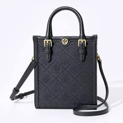 Bolso Bandolera Tory Burch T Monograma Negro Mini Shopper 152133 Foto 1 de 4