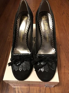 Juicy Couture Suede/leather Black Pumps Size 9.5 Made In Italy Used - Picture 1 of 8