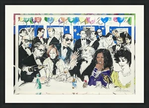 LEROY NEIMAN "CELEBRITY NIGHT AT SPAGO" 1993 | SIGNED SERIGRAPH | PAINTED FILLET - Picture 1 of 5