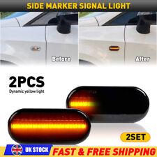 4x Smoked Lens Amber LED Side Marker Indicator Lights For VW Golf MK4 Bora 97-05