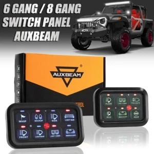 AUXBEAM 6/8 Gang Switch Panel LED Work Light Bar Control For ATV Boat Truck UTV - Picture 1 of 18