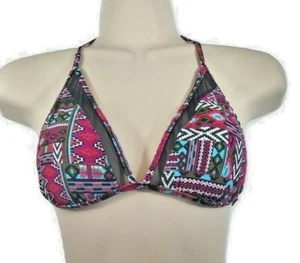 Pink Halter Triangle String Bikini Top Mesh swim bathingsuit swimwear Mossimo Sm - Picture 1 of 2
