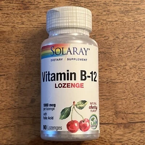 Solaray Vitamin B-12 1000mcg 90 Lozenge - Picture 1 of 2