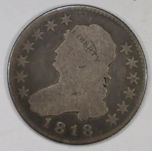 1818 Capped Bust Quarter G+ - Picture 1 of 2