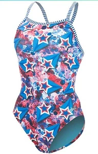 Dolfin Uglies Liberty One-Piece Swimsuit Red/White/Blue Size 28 NWT - Picture 1 of 1