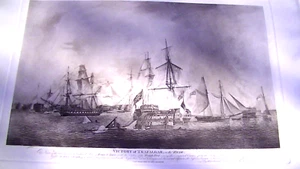 RARE OLD Robert Dodd "Victory Of Trafalgar" 1843 engraved Print 28"x17" - Picture 1 of 12