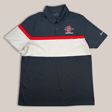 Nike Golf Dri-Fit SDSU Aztecs Baseball White/Red/Black Polo San Diego State Sz L