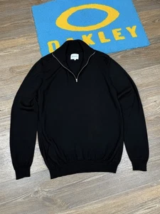 Mens Norse Project Wool Fjord Half Zip Black Sweater Pullover - Picture 1 of 10
