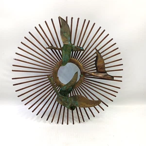 "Arte de pared MCM de colección latón Sunburst gansos voladores pájaros 10""" - Imagen 1 de 8