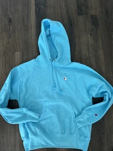 Champion Reverse Weave Hoodie Medium Unisex Blau Logostickerei NEUWERTIG - Bild 1 von 6