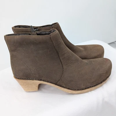 Botines de cuero Dansko talla 41 - marrón minimalista zueco tacón bota Foto 1 de 4