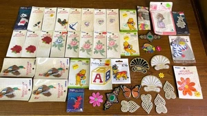 WRIGHTS Appliques Lot of 44 Iron-On Sew-On Assorted Sewing Crafting Clothing Fix - Picture 1 of 4