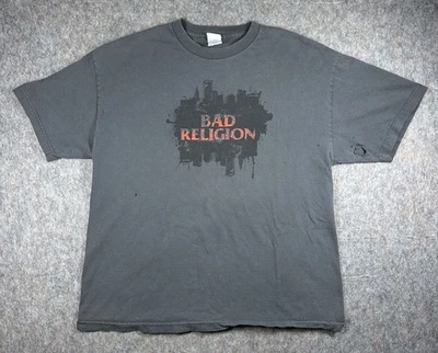 Camisa Gris Y2K Bad Religion De Colección Talla XL - 2008 Nuevos Maps of Hell - Gira por Estados Unidos Foto 1 de 4