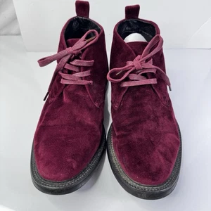 INC International sz 9.5 Men's Salem Velvet Chukka Fashion Boots Maroon Burgundy - Picture 1 of 9