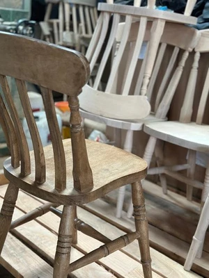 Beech Wood Slat Dining Chairs (Set of Four) Ex Display - Image 1 of 3