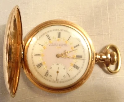 Elgin Pocket Watch 16S 15J Hunter GF Serviced 3 Finger Bridge Fancy Dial - Image 1 of 4