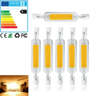 6X R7S led bulb 78mm 10W Warm White dimmable cob light 3000K 120V - Image 1 of 4