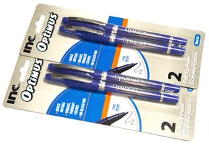 2 PACKS 4 FELT TIP PENS INC® Optimus™ BLUE INK FINE POINT QUICK DRYING NO BLEED - Picture 1 of 1