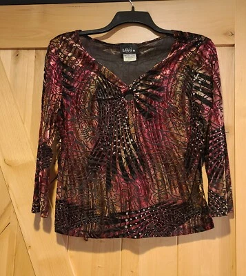 Top abstracto de terciopelo Libra manga larga talla L Babysigoth Fairy Babydoll Foto 1 de 4