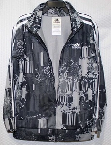 adidas tricot Track (Full Zip) Jacket, Youth Size 6, Black/Gray, AG6416C - Picture 1 of 3