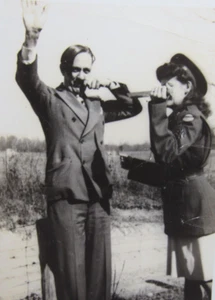 1940s HITLER Halloween Costume Dark Humor B&W Photo - Picture 1 of 6