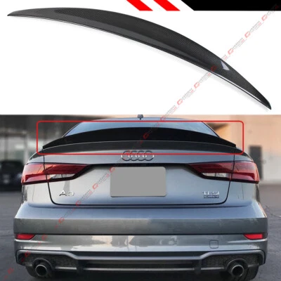 PARA 2014-2020 AUDI A3 S3 RS3 SEDAN ENL STYLE HIGHKICK SPOILER PORTA-MALAS DE FIBRA DE CARBONO - Imagem 1 de 4
