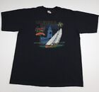 Vintage 90s California Coastal Sailing Multicolor Print T Shirt Vtg Sailboat USA
