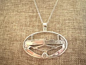 Vintage Sterling Boston Red Sox Large Stadium 30” Stainless Steel Necklace - Picture 1 of 10