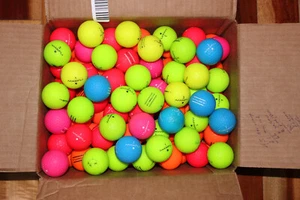 100 MAXFLI Mint Condition Matte Finish Golf Balls (Orange/Red/Yellow/Blue) - Picture 1 of 7