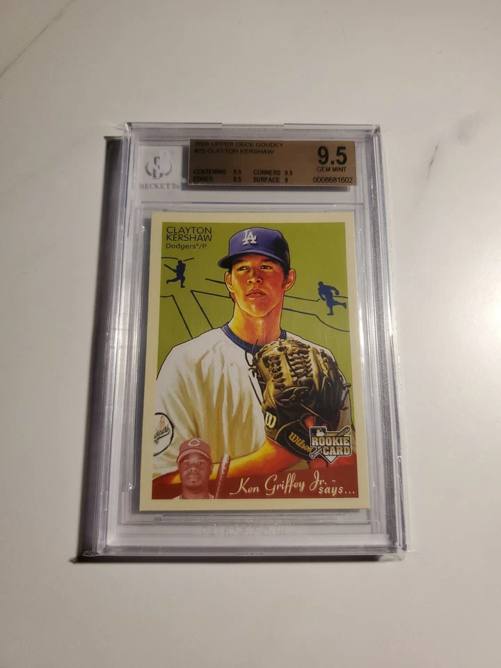2008 Clayton Kershaw Upper Deck Goudey #75 RC BGS 9.5 GEM MINT DODGERS ROOKIE - Imagem 1 de 2