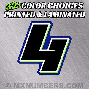 3 calcomanías personalizadas con matrícula de carreras 4 colores SX MX ATV Go Kart Dirt Bike prueba - Imagen 1 de 14