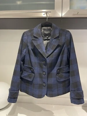 Relativity blazer Outerwear Wool  Blue Buffalo check Elbow Patch jacket Small - Image 1 of 4
