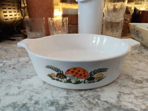 Cazuela Sears Merry Mushroom plato de hornear vajilla 1 Qt redonda 7 3/4" de ancho - Imagen 1 de 4