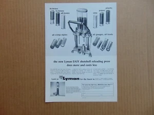 1966 LYMAN SHOTSHELL RELOADING PRESS vintage art print ad - Picture 1 of 1