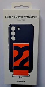 Official Geniune Samsung Galaxy S22 Silicone Phone Cover With Strap - Navy - Picture 1 of 7