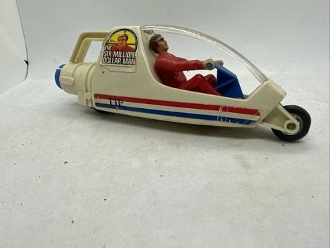 1970s Kenner Six Million Dollar Man Dual Launch Drag Set Steve & Vehicle RARE Cover