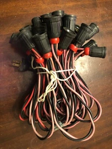 Cuentas de plástico rojo vintage Navidad 35 hilos de luz - sin probar - Imagen 1 de 10